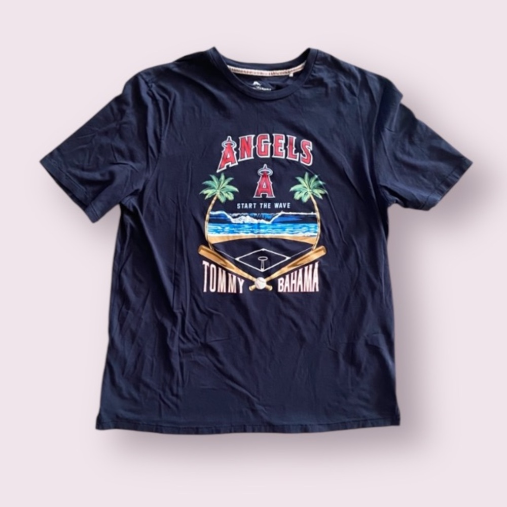 Official LA Angels Tommy Bahama Shirt in Navy Blue